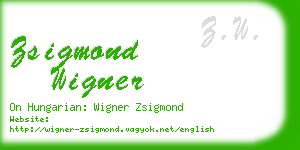 zsigmond wigner business card